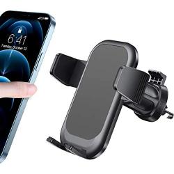 [2021 Upgraded] Diaclara Phone Holder for Car, Car Vent Phone Mount with Metal Clip, Press Design for Easy Clamp/Release, Ultra Stable Car Phone Holder Compatible with All iPhone/Android Cellphone