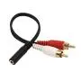 VCE 3-Pack 3.5mm Female to 2 RCA Male Stereo Audio Y Cable, Gold Plated Adapter Compatible for TV,Smartphones, MP3, Tablets, Speakers,Home Theater (8 inch)
