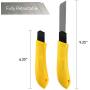 White Kaiman 12 Pack Utility Knife w/Retractable Razor Blades ~ Self Locking Handle and Snap Away Tool for Extended Life Blades ~ 18mm Blade Box Cutter (Yellow-Upgrade)