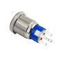 Yakamoz DC12V 19mm 3/4'' Red Ring Led Metal Momentary Push Button Switch Car DIY Switch Silver with Wired Connector Adapter
