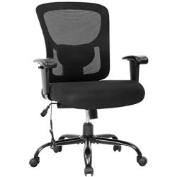 Big and Tall Office Chair 400lbs Cheap Desk Chair Mesh Computer Chair with Lumbar Support Wide Seat Adjust Arms Rolling Swivel High Back Task Executive Ergonomic Chair for Women Men,Black