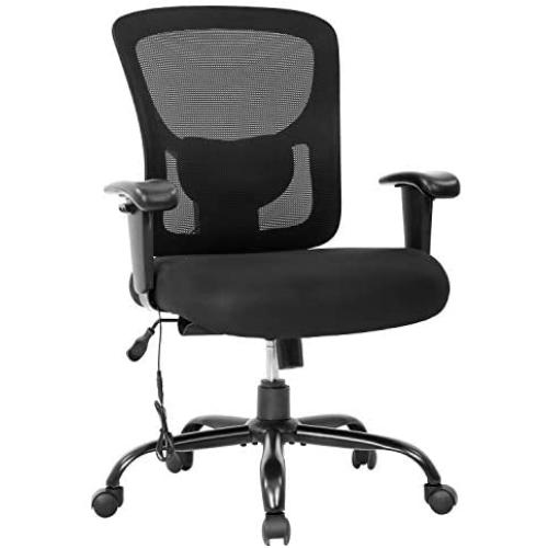 Big and Tall Office Chair 400lbs Cheap Desk Chair Mesh Computer Chair with Lumbar Support Wide Seat Adjust Arms Rolling Swivel High Back Task Executive Ergonomic Chair for Women Men,Black