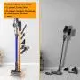 XIGOO Storage-Stand-Docking-Station-Holder Compatible with Dyson V11 V10 V8 V7 Cordless Vacuum Cleaners & Accessories, Stable Metal Organizer Rack, Brushed Gold