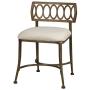 Hillsdale Canal Street Metal Vanity Stool, Golden Bronze