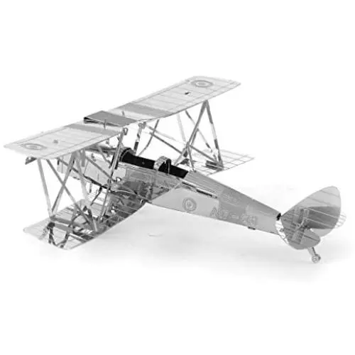 Metal Earth Fascinations DH82 Tiger Moth Airplane 3D Metal Model Kit Metal Earth Fascinations DH82 Tiger Moth Airplane 3D Metal Model Kit