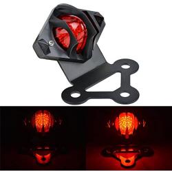 NATGIC Motorcycle Tail Light Black Metal Vintage Running Light Led Brake Tail Light License Plate Lamp for Harley Honda Yamaha Suzuki Kawasaki Custom