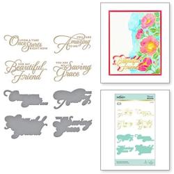 Spellbinders Heart Melt Sentiments by Becca Feeken Glimmer Hot Foil Plate & Die Set, Metal