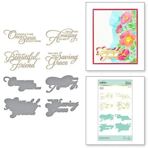 Spellbinders Heart Melt Sentiments by Becca Feeken Glimmer Hot Foil Plate & Die Set, Metal