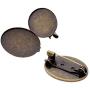 Mystart 10 Pieces Antique Bronze Oval Brooch Safety Pin Backs Bases for DIY Hairpins Brooches