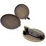 Mystart 10 Pieces Antique Bronze Oval Brooch Safety Pin Backs Bases for DIY Hairpins Brooches