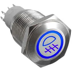 ESUPPORT 12V Car Vehicle Blue LED Light Fog Push Button Metal Toggle Switch 16mm