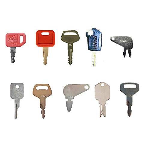 10 Key Blank Set for Heavy Construction Equipment Ignitions Custom Cut for Your Machines