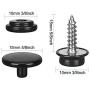 Kelife 150PCS Stainless Steel Marine Grade 3/8'' Socket Canvas Snaps Kit and Upholstery Boat Cover Snap Button Fastener Tool with 2Pcs Setting Tool for Boat Cover Furniture(Black)