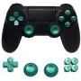 Metal Alloy Thumbsticks Bullet ABXY and D-pad Replacement Buttons Kit for PS4 Playstation 4 DualShock 4 Controller (Green)
