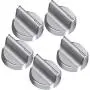 W10594481 Stainless Steel Stove Control Knob Long Shaft with a Burner knob Upgrade All Metal with Interface 5Pack Cover Knob for Whirlpool Stove/Range-Replace WPW10594481, W10594481(CAV1)