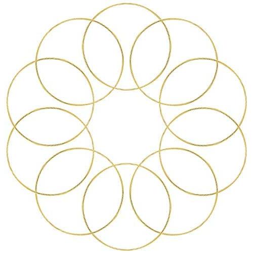 Coceca 10pcs 6 Inch Gold Dream Catcher Metal Rings, Metal Hoops for Dream Catcher and Crafts