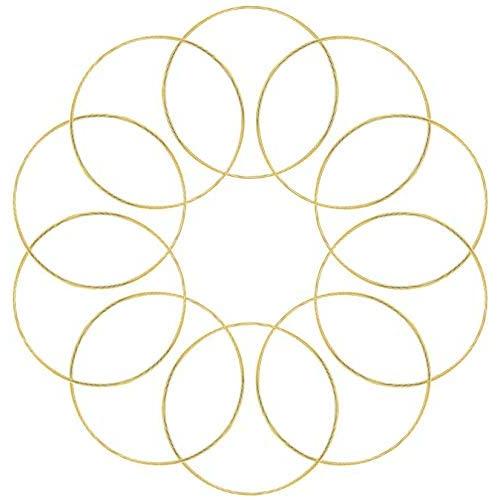 Coceca 10pcs 6 Inch Gold Dream Catcher Metal Rings, Metal Hoops for Dream Catcher and Crafts