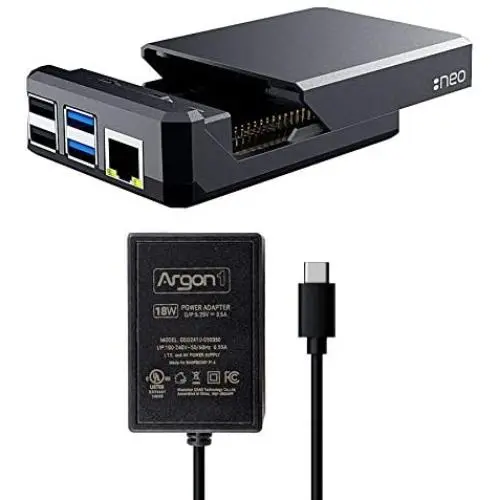 Argon NEO Raspberry Pi 4 Model B Heatsink Case with Type-C Power Supply | Supports Cooling Fan, Camera, and LCD Display | GPIO and PoE Pins are Accessible Argon NEO Raspberry Pi 4 Model B Heatsink Case with Type-C Power Supply | Supports Cooling Fan, Camera, and LCD Display | GPIO and PoE Pins are Accessible