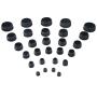 TecUnite 60 Pieces Mixed Sizes Black Round Plastic Plugs, Glide Insert End Caps for Chair Table Stool Leg, Tube Pipe Hole Plug Assortment