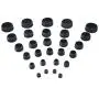 TecUnite 60 Pieces Mixed Sizes Black Round Plastic Plugs, Glide Insert End Caps for Chair Table Stool Leg, Tube Pipe Hole Plug Assortment
