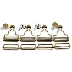 PZRT 4pcs 38mm Bronze Suspenders Adjustable Buckle Metal Ribbon Slip Buckle Fasteners Clip for Garment Overalls Backpack DIY Accessories