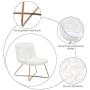 Duhome Faux Fur Upholstered Living Room Chair Accent Chair Modern Desk Chair with Gold Legs White