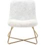 Duhome Faux Fur Upholstered Living Room Chair Accent Chair Modern Desk Chair with Gold Legs White