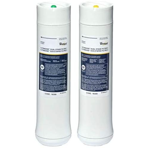 Whirlpool WHEEDF Dual Stage Replacement Pre/Post Water Filters | Fits WHADUS5 & WHED20 Filtration Systems | 1 Set, Pack of 2, Grey