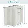 SUNCROWN Outdoor Garden Storage Shed 4X6 FT Yard Storage Tool with Sliding Door for Backyard (White)
