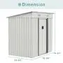 SUNCROWN Outdoor Garden Storage Shed 4X6 FT Yard Storage Tool with Sliding Door for Backyard (White)