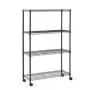 Sandusky MWS361454 Mobile Commercial Wire Shelving, 54'' Height x 36'' Width x 14'' Depth, 4 Shelves, Black Sandusky MWS361454 Mobile Commercial Wire Shelving, 54'' Height x 36'' Width x 14'' Depth, 4 Shelves, Black