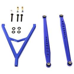 Atomik RC Alloy Front Link Set Upper/Lower for 1:10 Axial SCX10 - Blue - Replaces Part AX80043