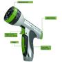 YESTAR Metal Garden Hose Spray Nozzle Classic Heavy Duty Front Trigger Water Sprayer with 7 Adjustable Patterns High Pressure Water Nozzle for Watering Plants, Car Washer and Showering Pets