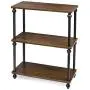 SRIWATANA 3-Shelf Shelving Storage Unit, Metal Storage Shelves Rack, Vintage Bookshelf for Living Room, Bedroom, Kitchen, Dark Walnut SRIWATANA 3-Shelf Shelving Storage Unit, Metal Storage Shelves Rack, Vintage Bookshelf for Living Room, Bedroom, Kitchen, Dark Walnut