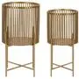 Kate and Laurel Paynter Modern 2-Piece Metal Floor Planter Set with Foldable Stand, Gold Kate and Laurel Paynter Modern 2-Piece Metal Floor Planter Set with Foldable Stand, Gold