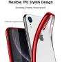 DTTO iPhone XR Case, Slim Fit Case Soft TPU Clear Cover with Metal Luster Edge for Apple iPhone XR 6.1 Inch- Red
