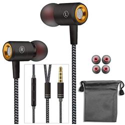 Earphones,in-Ear Earbuds Stereo Headphones High Definition,Wired Earphones with Microphone Mic Stereo and Volume Control Waterproof Metal Wired Earphone for Android,Samsung,Mp3 Players,Tablet Laptop