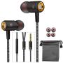 Earphones,in-Ear Earbuds Stereo Headphones High Definition,Wired Earphones with Microphone Mic Stereo and Volume Control Waterproof Metal Wired Earphone for Android,Samsung,Mp3 Players,Tablet Laptop