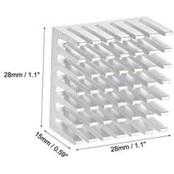 uxcell Electronic Radiators Heatsink for MOS GPU IC Chip Silver 28 x 28 x 15 mm 2pcs