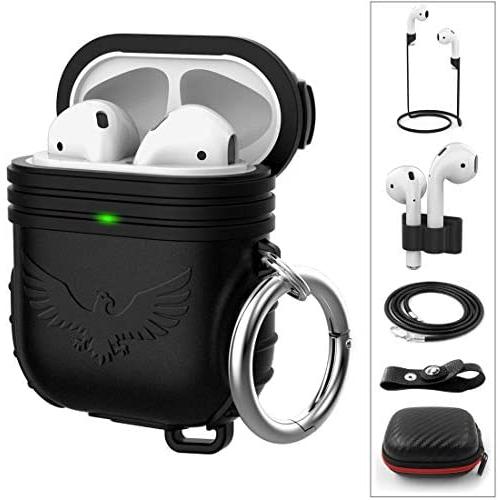 HALLEAST Compatible AirPods Case Cover, AirPods 2 Case Keychain Front LED Visible, Support Wireless Charging Protector Silicone Cover Compatible Apple AirPods 2 & 1 Accessories