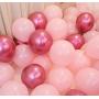 zorpia 50 Pieces Burgundy Balloons Kit Latex Pink Balloons Metallic Pink Balloons for Wedding Bridal Shower Birthday Party Anniversary Decoration