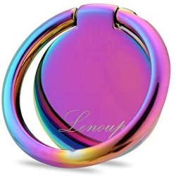 lenoup Rainbow Cell Phone Ring Stand Holder,Purple Multicolor Ring Grip Kickstand,360 Rotation Metal Finger Ring for Almost All Phones,Pad