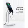 Cell Phone Stand,Angle Height Adjustable LISEN Cell Phone Stand for Desk,Thick Case Friendly Phone Holder Stand for Desk, Compatible with All Mobile Phones-White