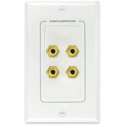 Mediabridge Speaker Wall Plate w/Binding Posts (2 Pair) - Limited TIME Offer: Free Low Voltage Metal Mounting Bracket (1-Gang) Binding Post 2-Piece Inset Wall Plate for 2 Speakers (Part# WP1-BPX2)
