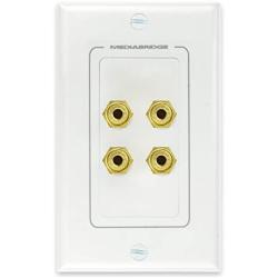 Mediabridge Speaker Wall Plate w/Binding Posts (2 Pair) - Limited TIME Offer: Free Low Voltage Metal Mounting Bracket (1-Gang) Binding Post 2-Piece Inset Wall Plate for 2 Speakers (Part# WP1-BPX2)