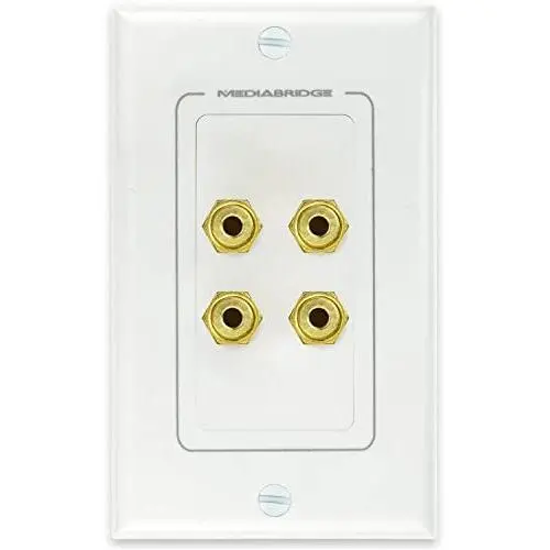 Mediabridge Speaker Wall Plate w/Binding Posts (2 Pair) - Limited TIME Offer: Free Low Voltage Metal Mounting Bracket (1-Gang) Binding Post 2-Piece Inset Wall Plate for 2 Speakers (Part# WP1-BPX2) Mediabridge Speaker Wall Plate w/Binding Posts (2 Pair) - Limited TIME Offer: Free Low Voltage Metal Mounting Bracket (1-Gang) Binding Post 2-Piece Inset Wall Plate for 2 Speakers (Part# WP1-BPX2)