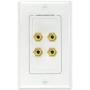 Mediabridge Speaker Wall Plate w/Binding Posts (2 Pair) - Limited TIME Offer: Free Low Voltage Metal Mounting Bracket (1-Gang) Binding Post 2-Piece Inset Wall Plate for 2 Speakers (Part# WP1-BPX2)