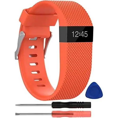 KingAcc Compatible Replacement Bands for Fitbit Charge HR, Soft Silicone Band with Metal Buckle Fitness Wristband Sport Strap Women Men Samll Large KingAcc Compatible Replacement Bands for Fitbit Charge HR, Soft Silicone Band with Metal Buckle Fitness Wristband Sport Strap Women Men Samll Large