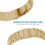 Shangpule Compatible for Fitbit Charge 3 / Fitbit Charge 4 / Fitbit Charge 3 SE Bands, Stainless Steel Metal Replacement Strap Wrist Band Compatible for Charge 3 Fitness Tracker Large Small (Gold)