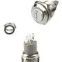 ESUPPORT 12V Car Blue LED Momentary Speaker Push Button Metal Switch